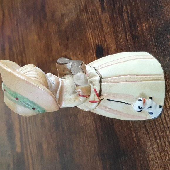 JASCO 1978 Merri Bells Girl with Dog Porcelain Bisque Bell Figurine Hand Painted - Picture 4 of 8
